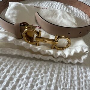 Salvatore Ferragamo Women Belt Size 80 Naturale Beige